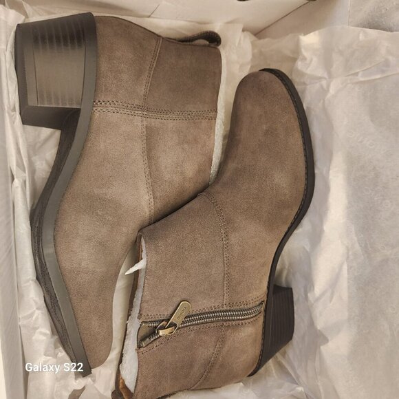 Vionic Joy Zadie Gray Suede Zip-Up Heeled Ankle Booties Boots Women's. Various - Picture 12 of 12